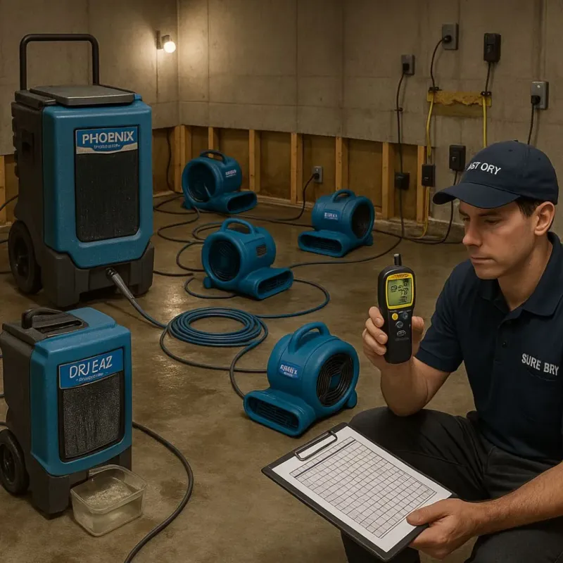 Structural Drying and Dehumidification process in Mount Hermon, CA